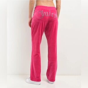 Juicy Couture BIG BLING VELOUR TRACK PANTS